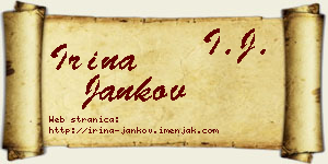 Irina Jankov vizit kartica